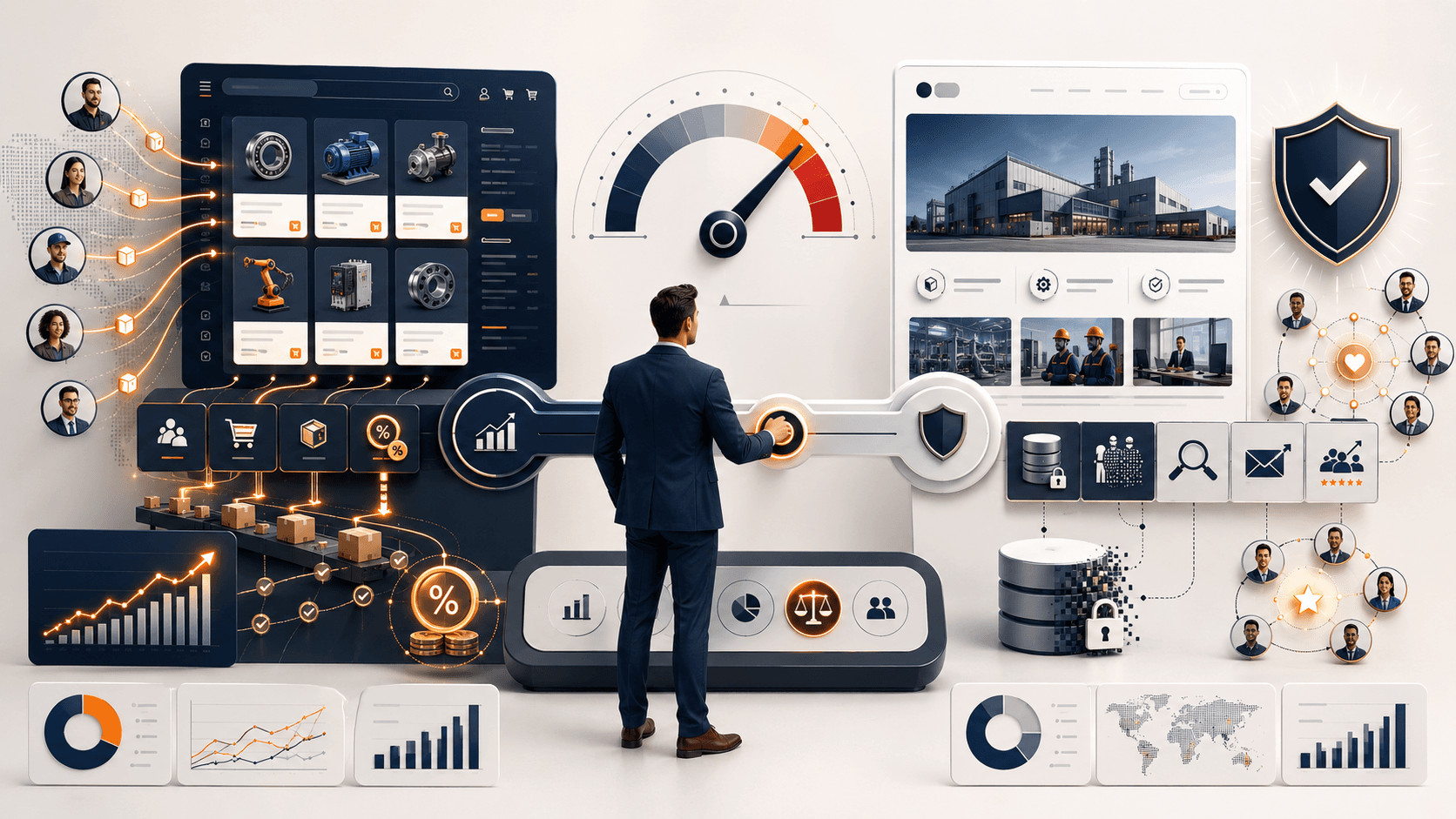 Illustration stratégique montrant l’arbitrage entre marketplace B2B niche et site propre pour une PME en 2026