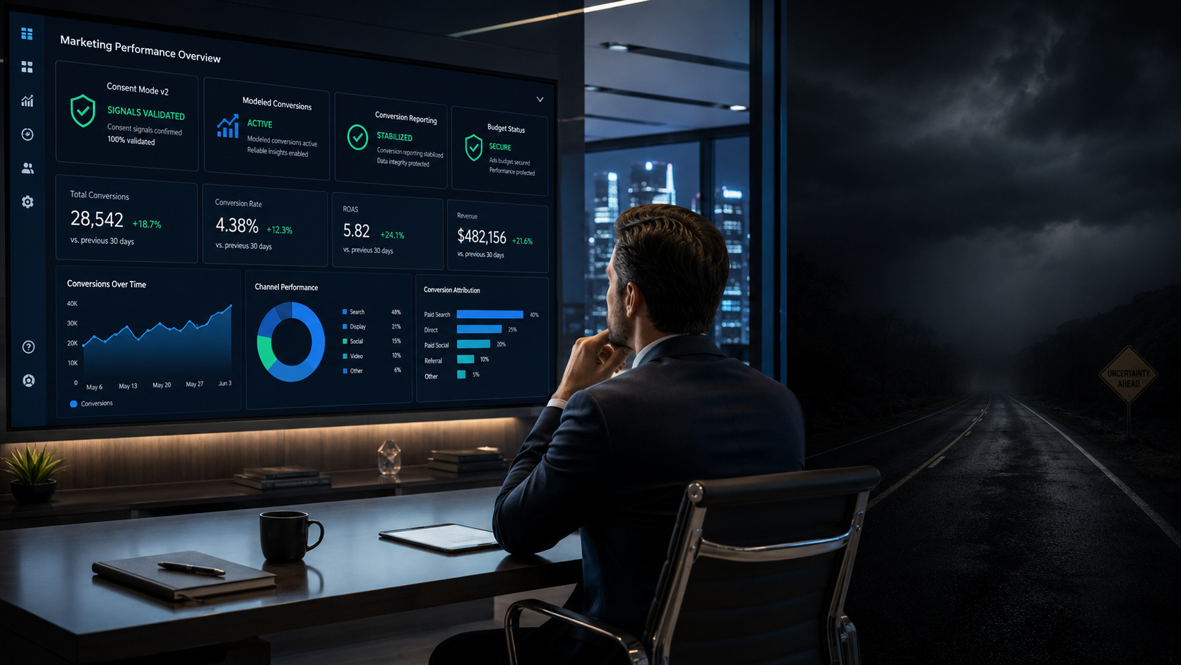 Consent Mode v2 sécurisant le pilotage marketing GA4 et Google Ads pour une PME