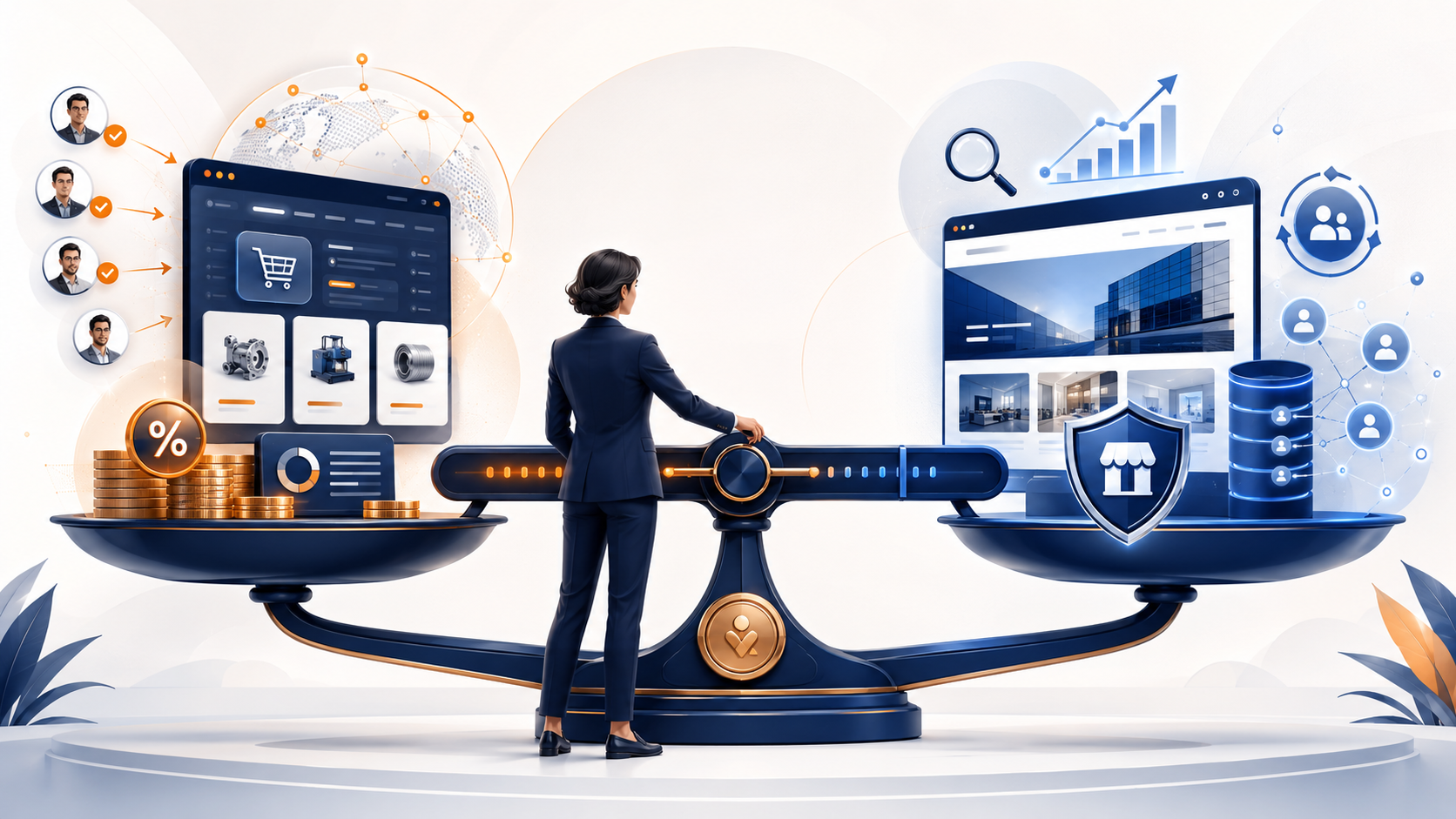Balance stratégique entre marketplace B2B niche et site propre pour garder la maîtrise commerciale