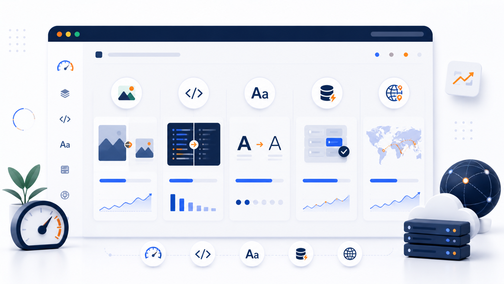 Optimisations de performance web avec images, JavaScript, polices, cache et CDN