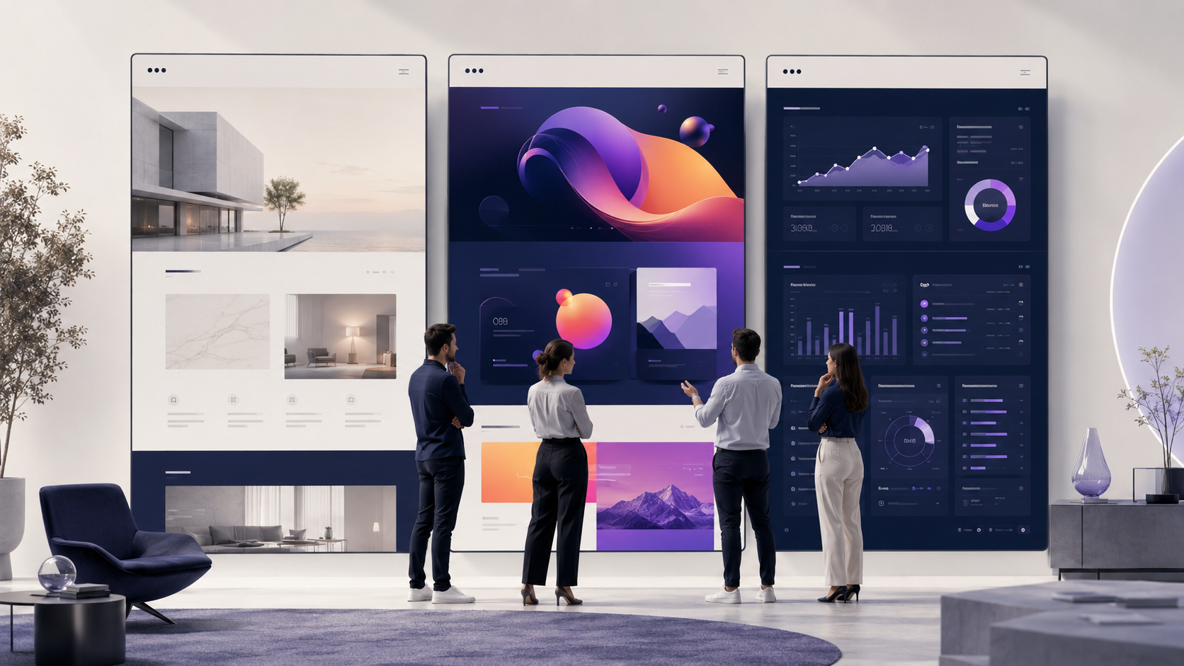 Illustration d’un choix stratégique de style UI influençant la perception d’un site web